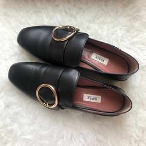 Bally Lottie Buckled Leather Loafers